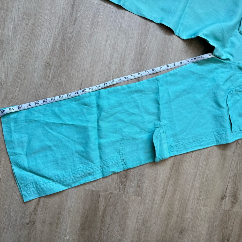 Soft Surroundings Teal Turquoise Straight Leg Cargo PullOn Pants SZ M - Picture 7 of 10